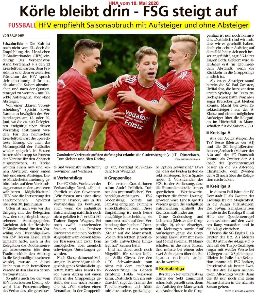 Was wäre bei einem Abbruch der Saison 2019/20?