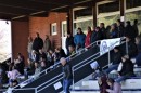Fußballexperten auf derTribüne im Steinwaldstadion Neukirchen 2020