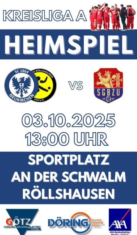 Freitag: SG Neukirchen/Röllsh. II vs Bad Zwesten/U. in Röllshausen