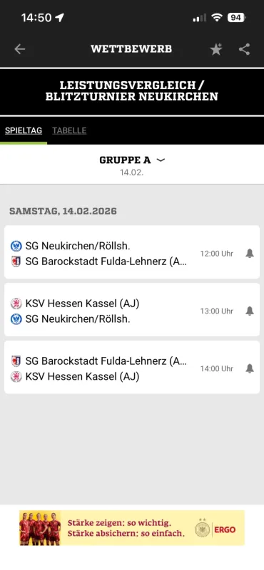 Leistungsvergleich am Samstag !