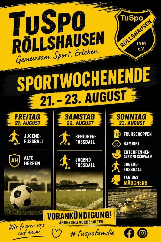 VORANKÜNDIGUNG!