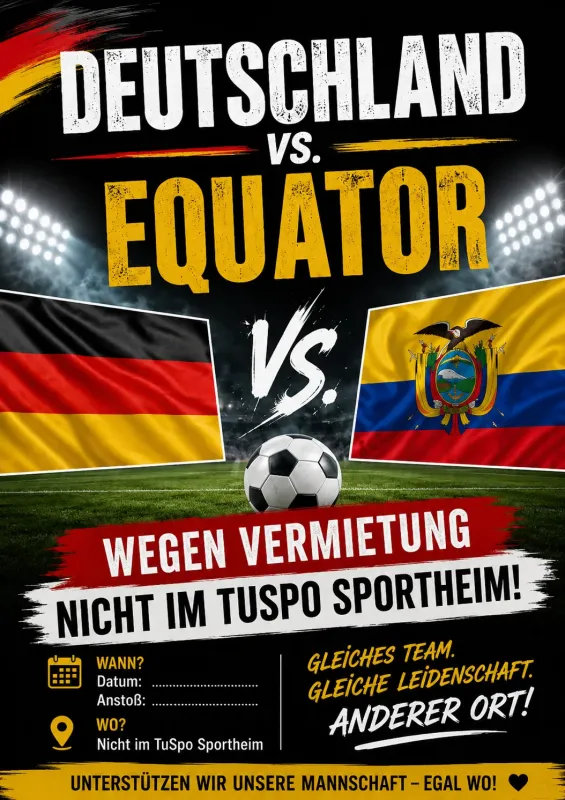 Keine Übertragung im Sportheim!