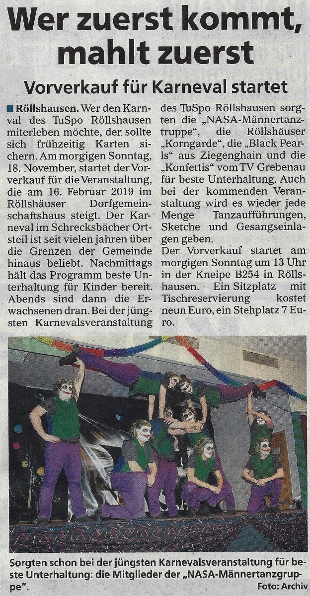 Kartenvorverkauf MORGEN: Wer zuerst kommt, mahlt zuerst...