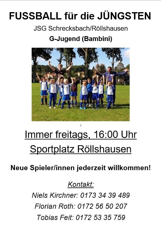 Bambini-Training immer freitags, 16 Uhr, Sportplatz