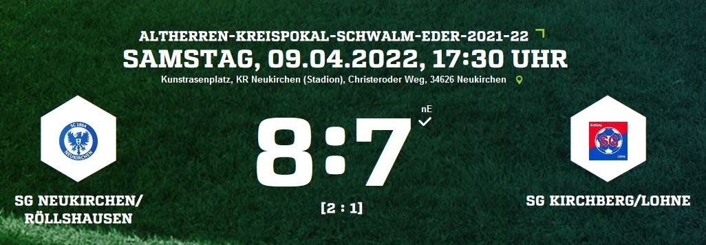 8:7 n.E.: AH SG Neukirchen/Röllshausen erreicht Pokal-Finale!