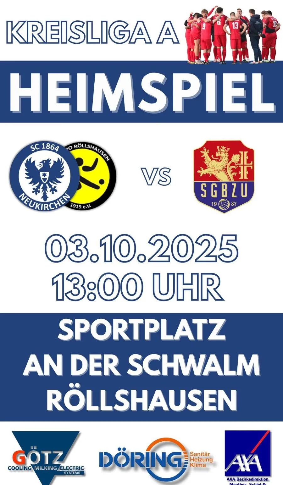 Freitag: SG Neukirchen/Röllsh. II vs Bad Zwesten/U. in Röllshausen