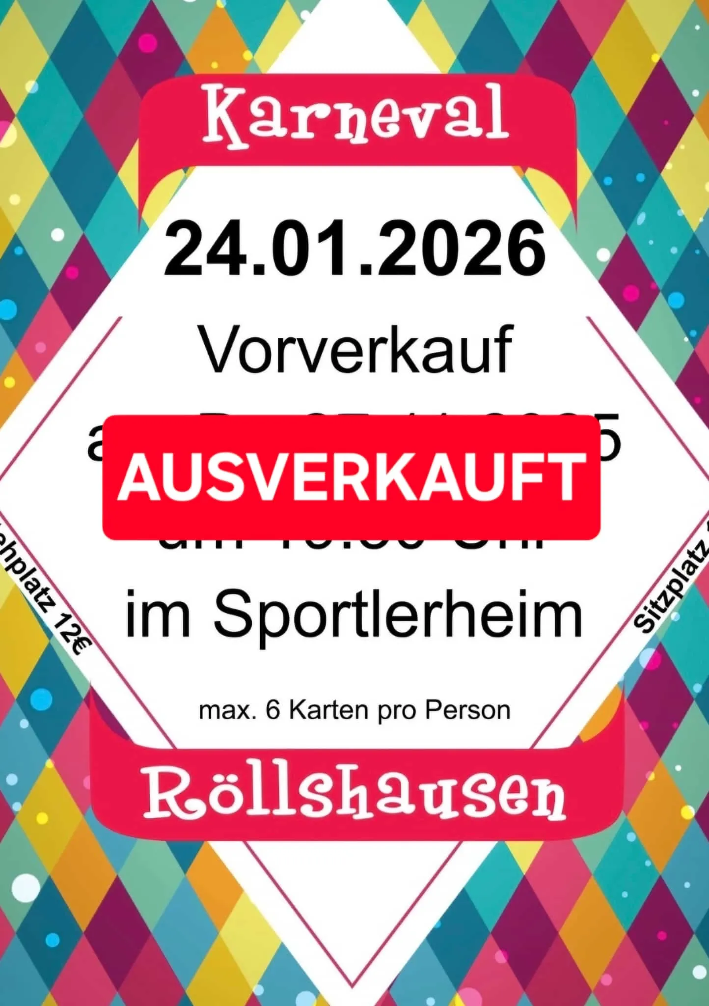 Karneval 2026 alle Karten weg !