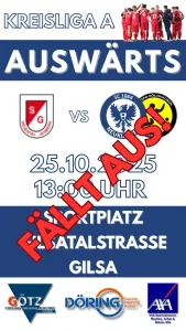 Spiel der zweiten Mannschaft in Gilsa vs SG Neuental/Jesber II fällt aus