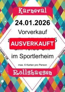 Karneval 2026 alle Karten weg !